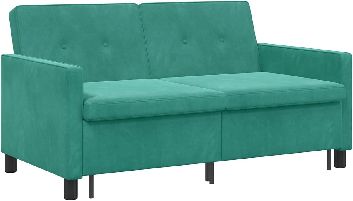 Turquoise Sofa Bed Textile Couch Upholstery Set with Sleep Function and Extendable Design for Living Room, Guest Room, Teenager's Room, Office, Space-Saving and Comfortable in Robust